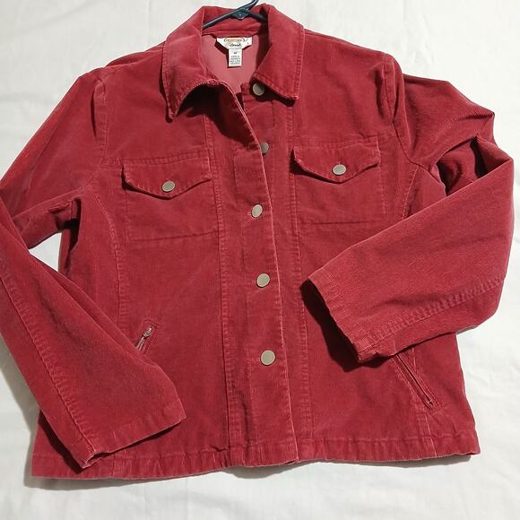 Talbots Petites Stretch Medium Raspberry Corduroy Cotton/Spandex Blend Jacket - Picture 5 of 15